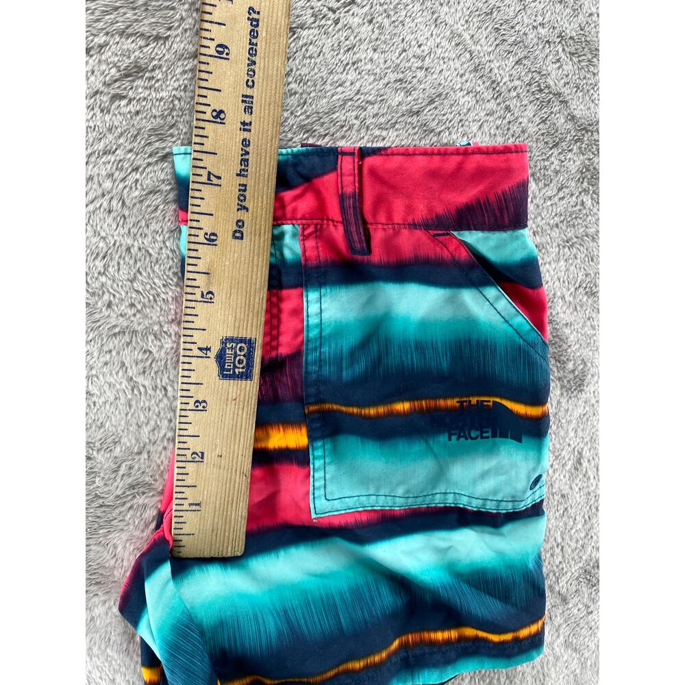 The North Face Girls Class V Shorts Small (7/8) Pink Teal Stripe Board Shorts - Picture 8 of 10